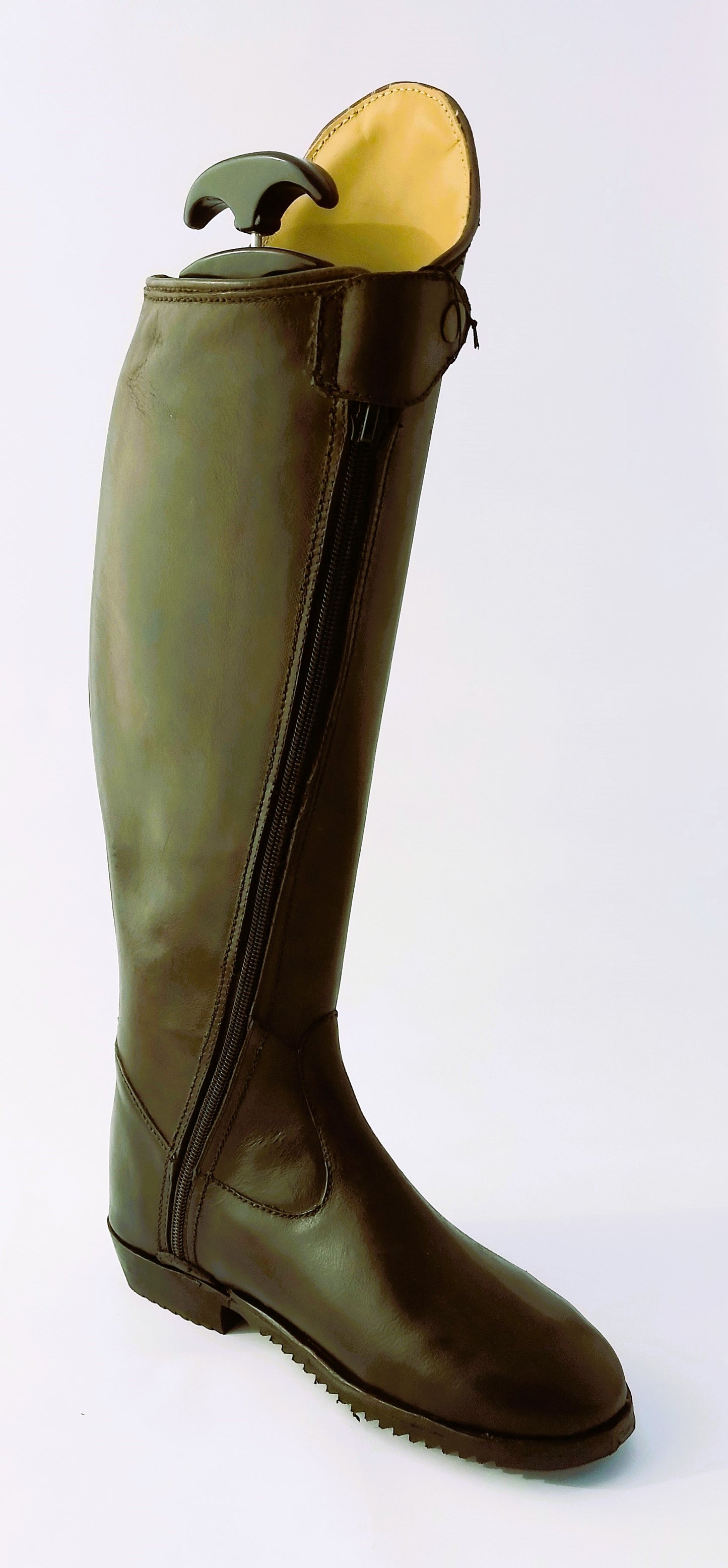 Brown Dressage boot with front zip