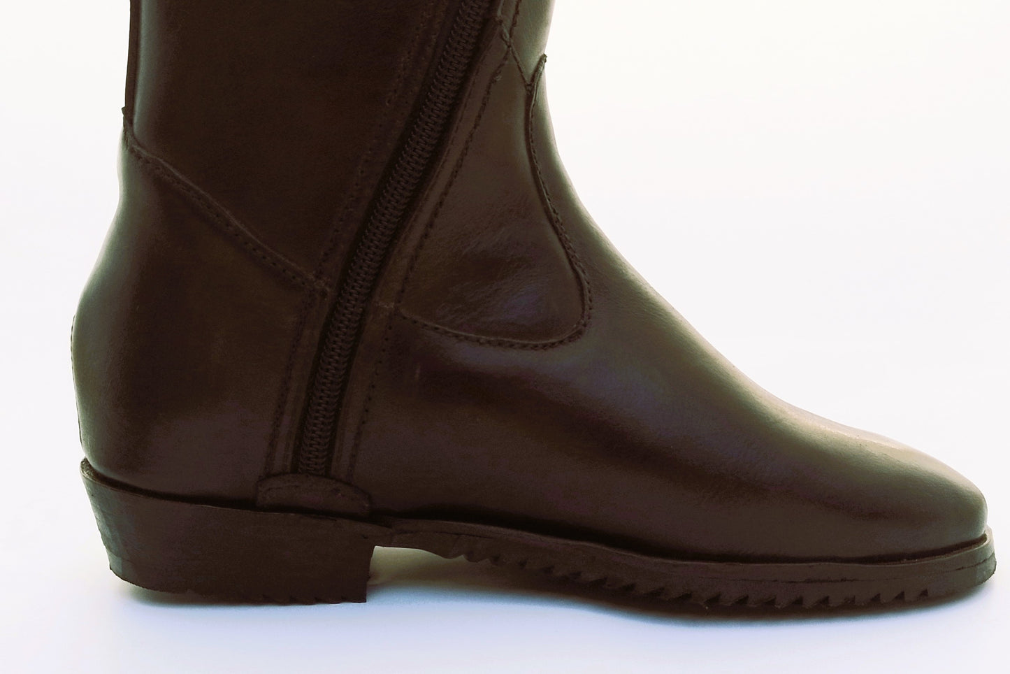 Brown Dressage boot with front zip