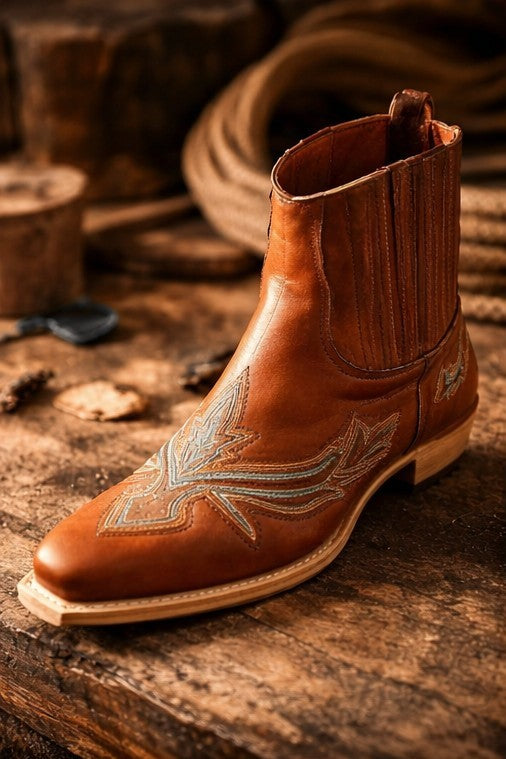 short Cowboy boot Tan