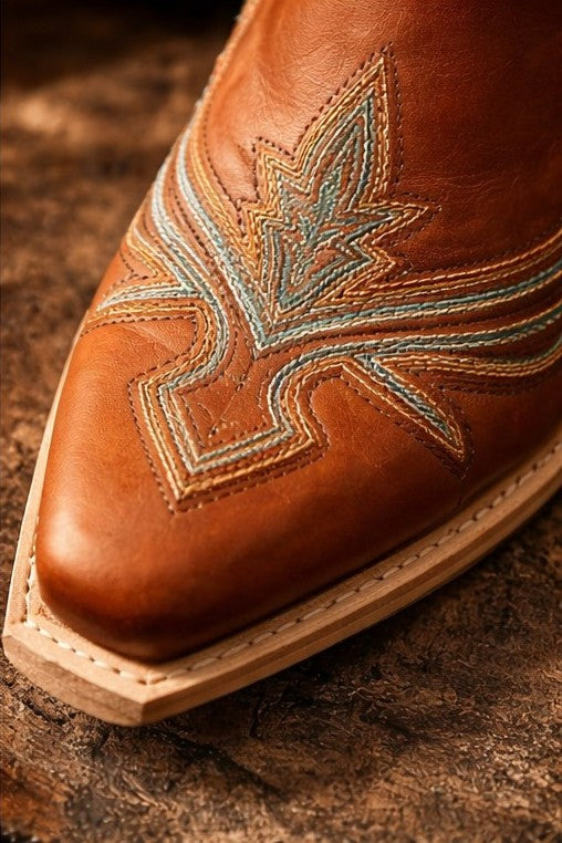 short Cowboy boot Tan